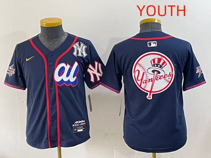 Youth 2025 New York Yankees Blank Drak Blue All star Blank Blue Nike MLB Jersey style 8